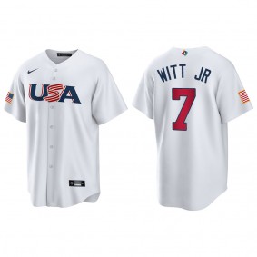Bobby Witt Jr. Men's USA Baseball White 2023 World Baseball Classic Replica Jersey