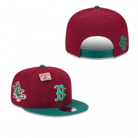 Men's Boston Red Sox Cardinal Green Strawberry Big League Chew Flavor Pack 9FIFTY Snapback Hat