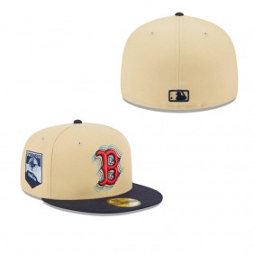 Men's Boston Red Sox Cream Navy MLB NWE Illusion 59FIFTY Fitted Hat