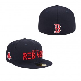 Men's Boston Red Sox Navy Geo 59FIFTY Fitted Hat