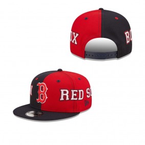 Men's Boston Red Sox Navy Red Team Split 9FIFTY Snapback Hat
