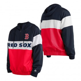 Men's Boston Red Sox Red Raglan Quarter-Zip Hoodie