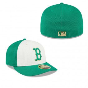 Men's Boston Red Sox White Green 2024 St. Patrick's Day Low Profile 59FIFTY Fitted Hat