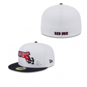Men's Boston Red Sox White Navy State 59FIFTY Fitted Hat