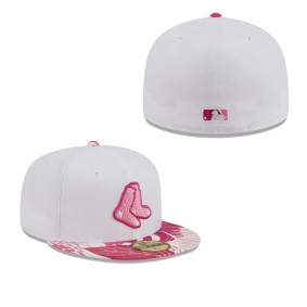 Men's Boston Red Sox White Pink Flamingo 59FIFTY Fitted Hat