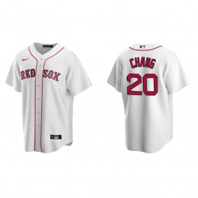 Men's Boston Red Sox Yu Chang White Replica Home Jersey