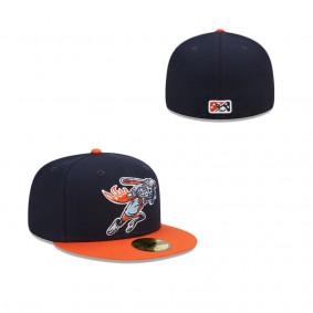 Men's Bowling Green Hot Rods Navy Orange Marvel x Minor League 59FIFTY Fitted Hat