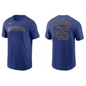 Men's Milwaukee Brewers Brad Boxberger Royal Name & Number T-Shirt