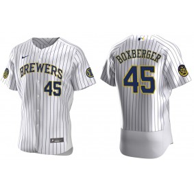 Men's Milwaukee Brewers Brad Boxberger White Authentic Home Jersey