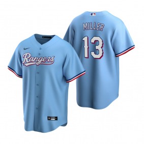 Texas Rangers Brad Miller Nike Light Blue Replica Alternate Jersey
