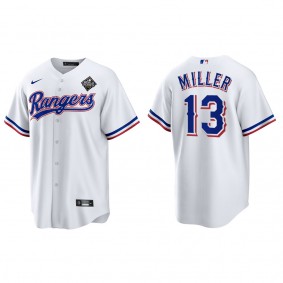 Men's Brad Miller Texas Rangers White 2023 World Series Replica Jersey
