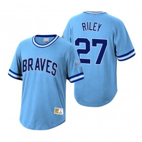 Atlanta Braves Austin Riley Mitchell & Ness Light Blue Cooperstown Collection Wild Pitch Jersey T-Shirt