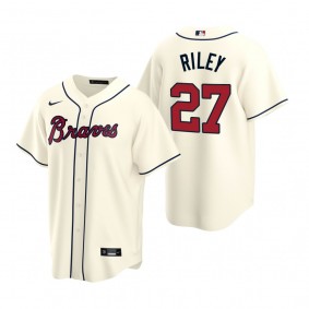 Men's Atlanta Braves Austin Riley Nike Cream 2020 Replica Alternate Jersey