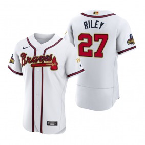 Atlanta Braves Austin Riley White 2022 Gold Program Authentic Jersey