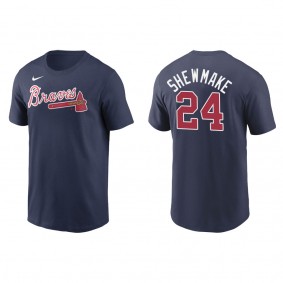 Men's Atlanta Braves Braden Shewmake Navy Name & Number T-Shirt