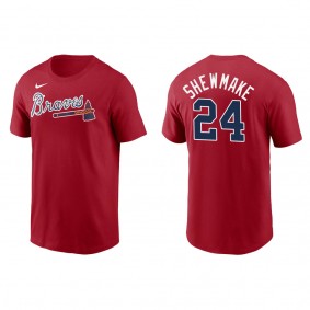 Men's Atlanta Braves Braden Shewmake Red Name & Number T-Shirt