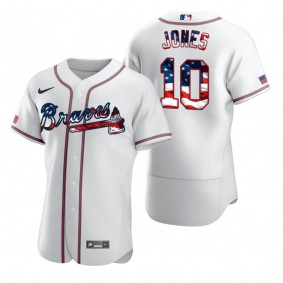 Chipper Jones Atlanta Braves White 2020 Stars & Stripes 4th of July Jersey