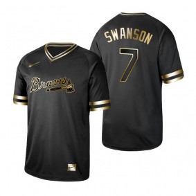 2019 Golden Edition Atlanta Braves Dansby Swanson Black Jersey