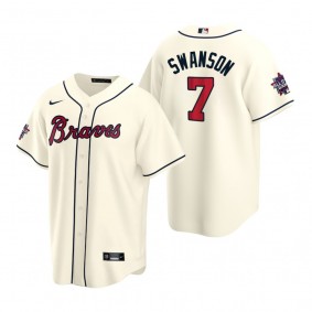 Atlanta Braves Dansby Swanson Cream 2021 MLB All-Star Game Replica Jersey