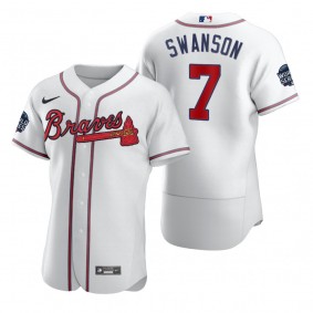 Atlanta Braves Dansby Swanson White 2021 World Series Authentic Jersey