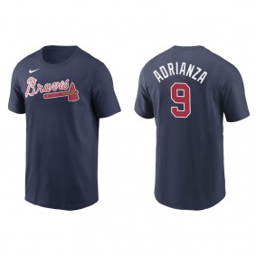 Men's Atlanta Braves Ehire Adrianza Navy Name & Number T-Shirt
