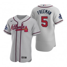 Atlanta Braves Freddie Freeman Gray 2021 World Series Champions Authentic Jersey