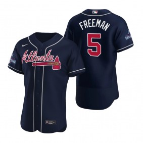 Atlanta Braves Freddie Freeman Navy 2021 World Series Champions Authentic Jersey