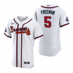 Atlanta Braves Freddie Freeman White 2021 World Series Champions Authentic Jersey