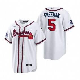 Atlanta Braves Freddie Freeman White 2021 World Series Champions Replica Jersey