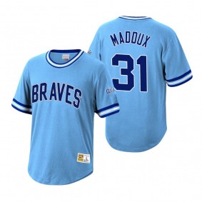 Atlanta Braves Greg Maddux Mitchell & Ness Light Blue Cooperstown Collection Wild Pitch Jersey T-Shirt
