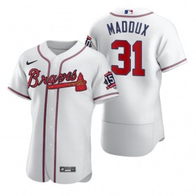Greg Maddux Atlanta Braves White 150th Anniversary World Series Jersey