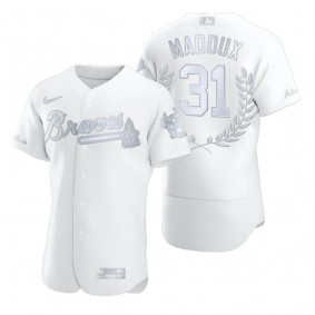 Greg Maddux Atlanta Braves White Awards Collection NL Cy Young Jersey