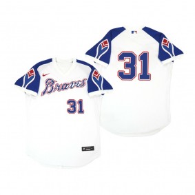 Atlanta Braves Greg Maddux White Throwback Home Cooperstown Jersey