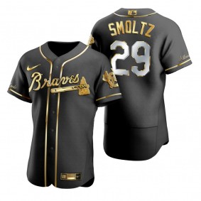 Atlanta Braves John Smoltz Nike Black Gold Edition Authentic Jersey