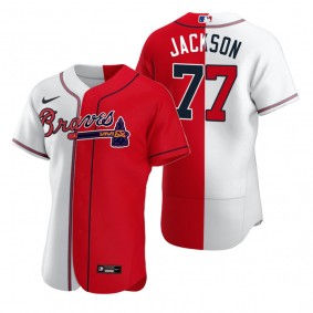 Atlanta Braves Luke Jackson Nike White Red Authentic Split Jersey
