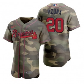 Atlanta Braves Marcell Ozuna Camo Authentic 2021 Armed Forces Day Jersey