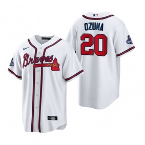 Atlanta Braves Marcell Ozuna White 2021 World Series Champions Replica Jersey
