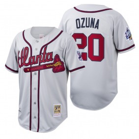 Atlanta Braves Marcell Ozuna Authentic White Cooperstown Collection Jersey