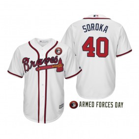 2019 Armed Forces Day Mike Soroka Atlanta Braves White Jersey