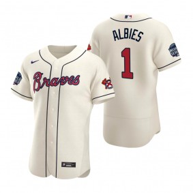 Atlanta Braves Ozzie Albies Cream 2021 World Series Authentic Jersey