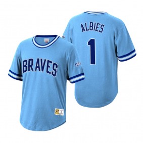 Atlanta Braves Ozzie Albies Mitchell & Ness Light Blue Cooperstown Collection Wild Pitch Jersey T-Shirt