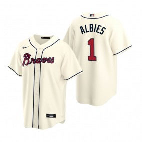 Men's Atlanta Braves Ozzie Albies Nike Cream 2020 Replica Alternate Jersey