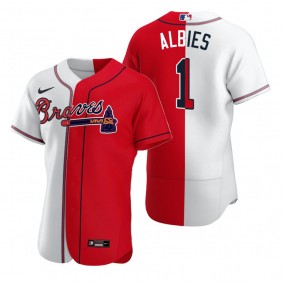 Atlanta Braves Ozzie Albies Nike White Red Authentic Split Jersey
