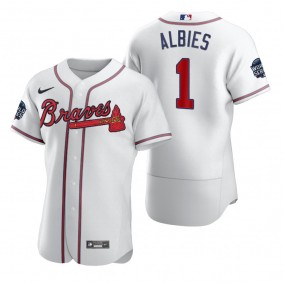 Atlanta Braves Ozzie Albies White 2021 World Series Authentic Jersey