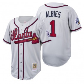 Atlanta Braves Ozzie Albies Authentic White Cooperstown Collection Jersey