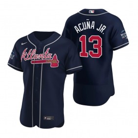 Atlanta Braves Ronald Acuna Jr. Navy 2021 World Series Authentic Jersey