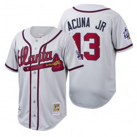 Atlanta Braves Ronald Acuna Jr. Authentic White Cooperstown Collection Jersey