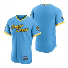 Men's Milwaukee Brewers Powder Blue 2022 City Connect Authentic Team Jersey