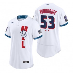 Men's Milwaukee Brewers Brandon Woodruff White 2021 MLB All-Star Game Authentic Jersey