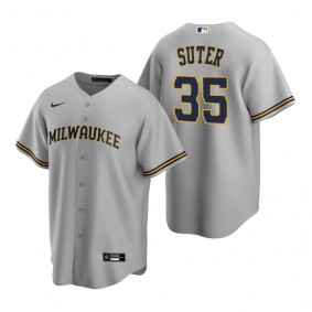 Milwaukee Brewers Brent Suter Nike Gray Replica Road Jersey
